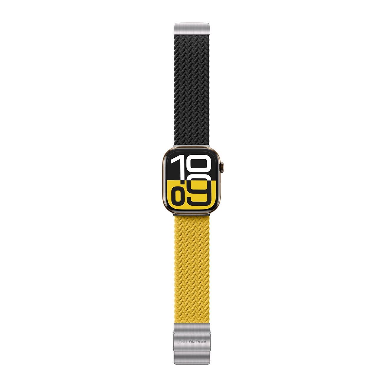 2 AmazingThing Blend -rannekkeen sarja Apple kellolle 45/46/49mm - Keltainen-musta/musta