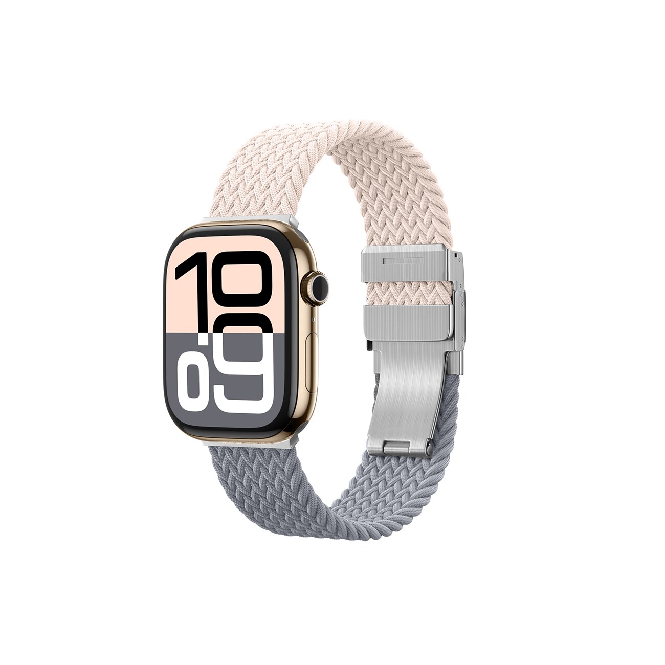 2 AmazingThing Blend -rannekkeet Apple kellolle 45/46/49mm - vaaleanpunainen-harmaa, 2 kpl