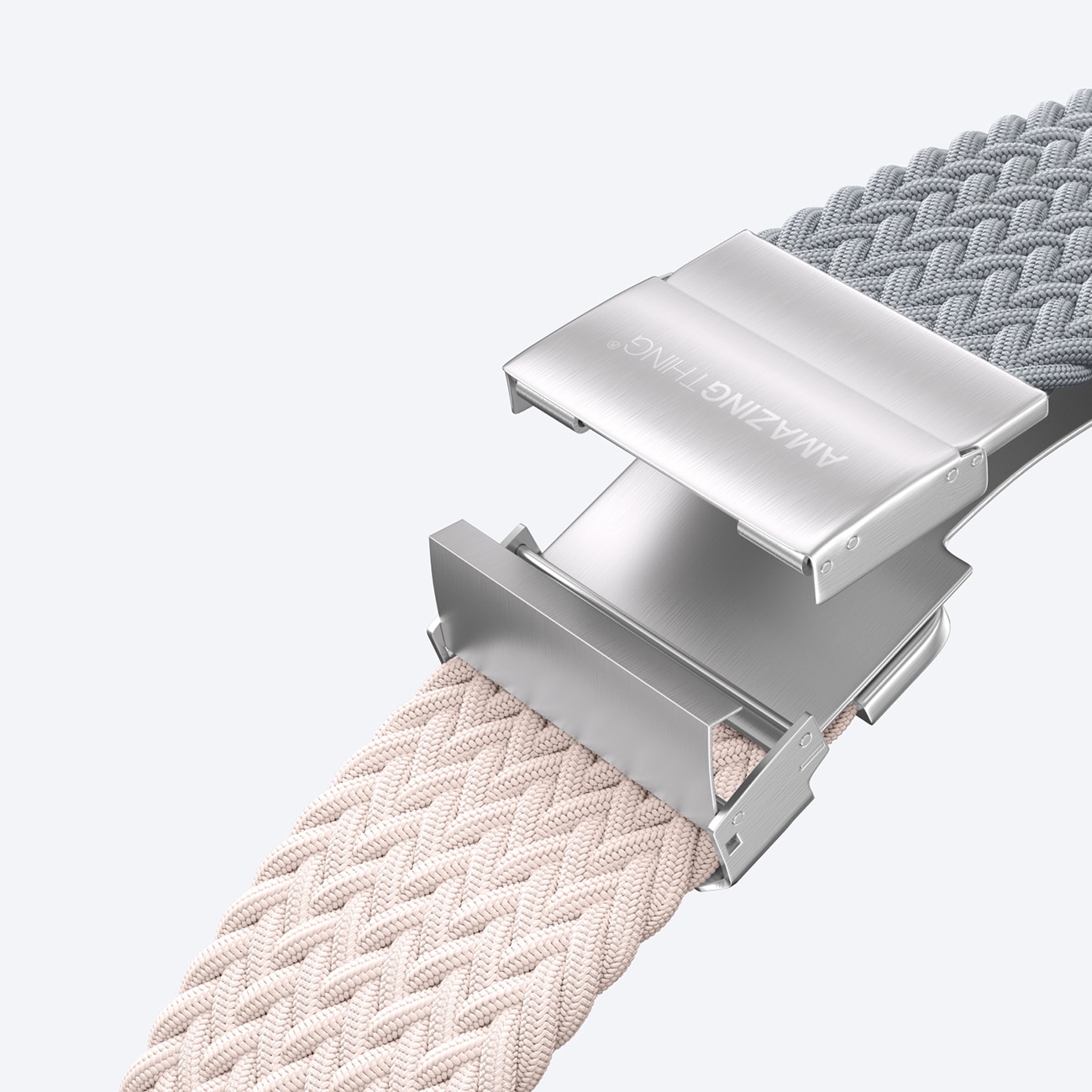 2 AmazingThing Blend -rannekkeet Apple kellolle 45/46/49mm - vaaleanpunainen-harmaa, 2 kpl