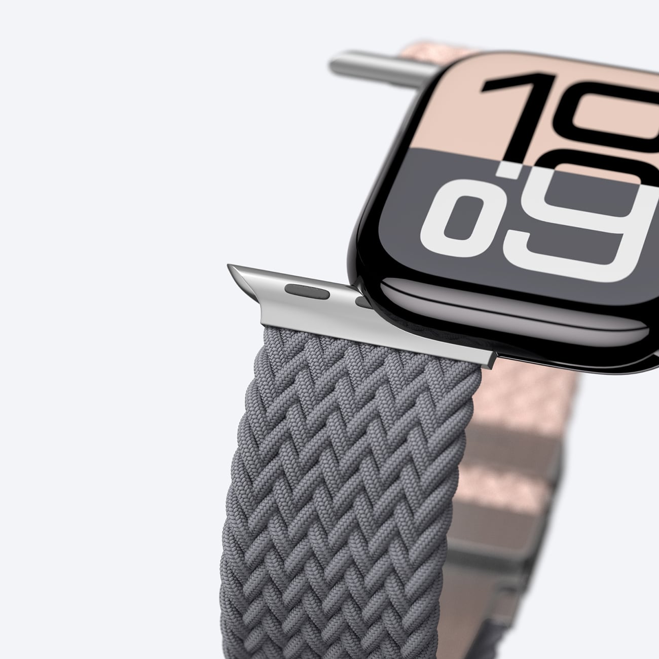 2 AmazingThing Blend -rannekkeet Apple kellolle 45/46/49mm - vaaleanpunainen-harmaa, 2 kpl