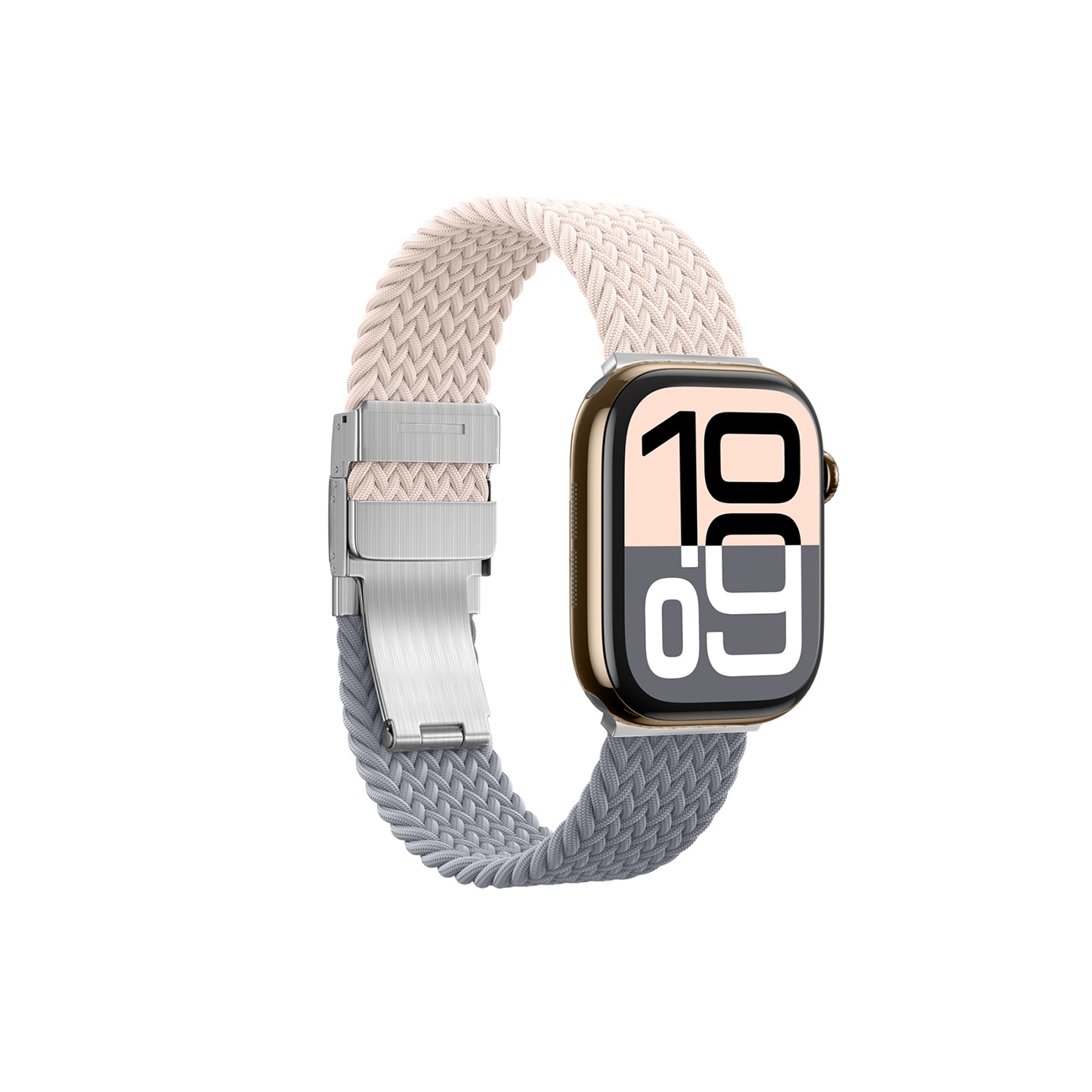 2 AmazingThing Blend -rannekkeet Apple kellolle 45/46/49mm - vaaleanpunainen-harmaa, 2 kpl