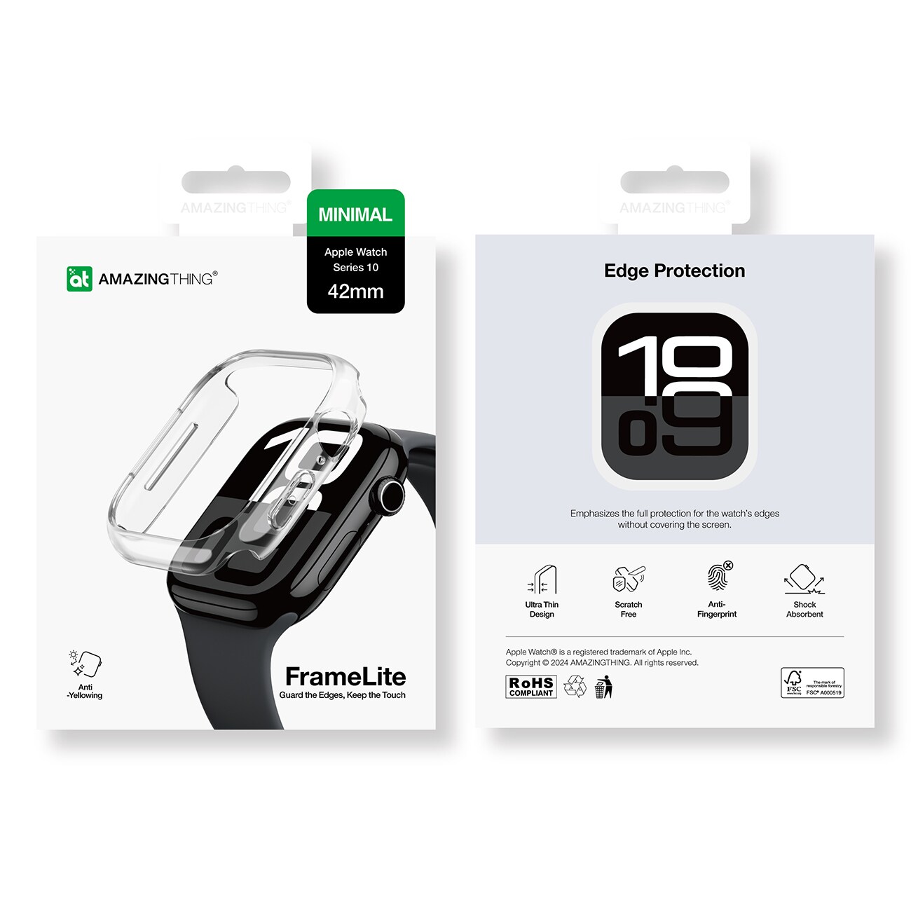 AmazingThing Minimaalinen tapaus Apple kellolle 42mm - Kirkas