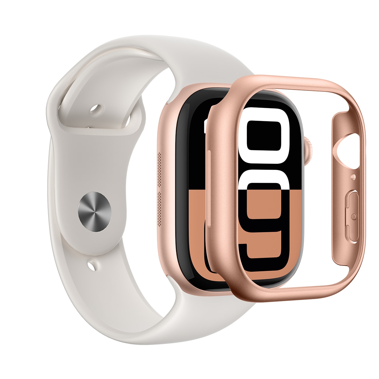 AmazingThing Minimaalinen tapaus Apple kellolle 46mm - Rose Gold - Rose Gold