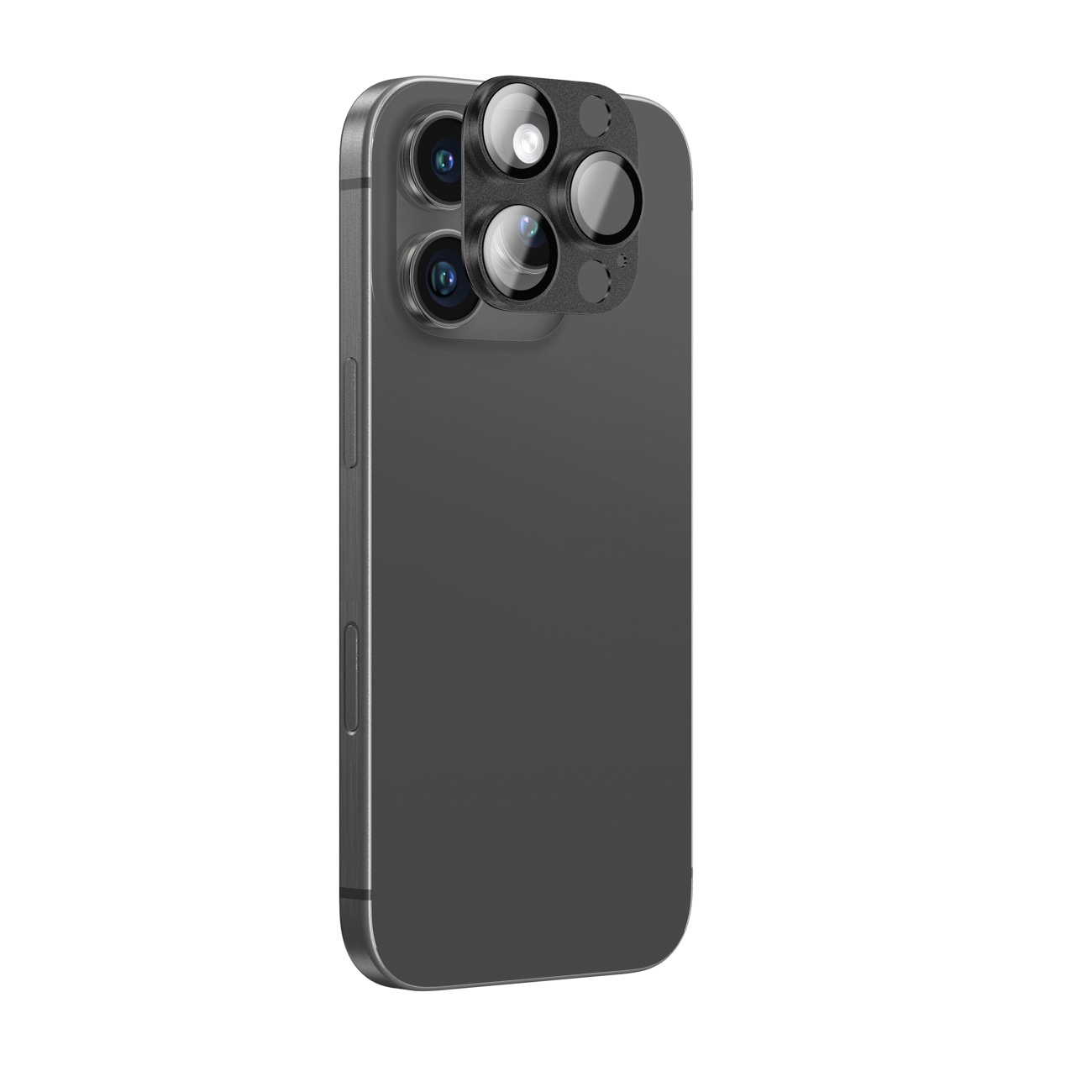 AmazingThing metalliseos karkaistu lasi objektiivi iPhone 16 Pro/Pro Max kameralle - musta