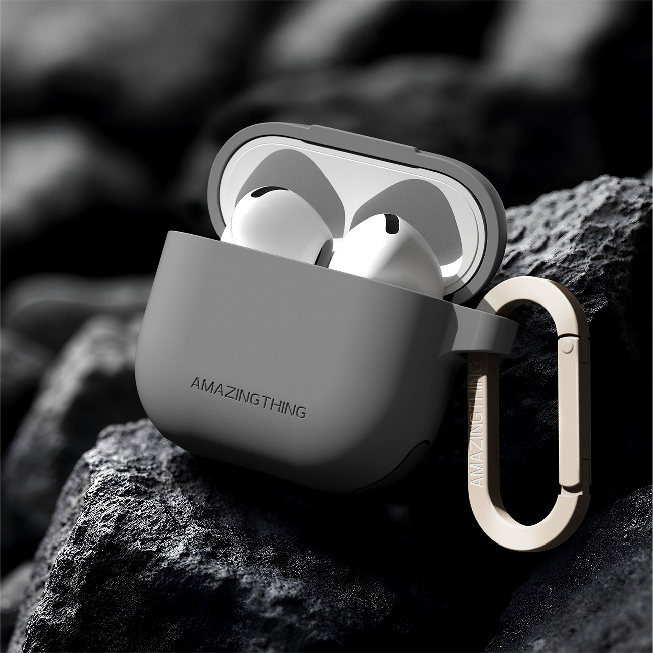 AmazingThing Omni -kotelo AirPods 4:lle - harmaa