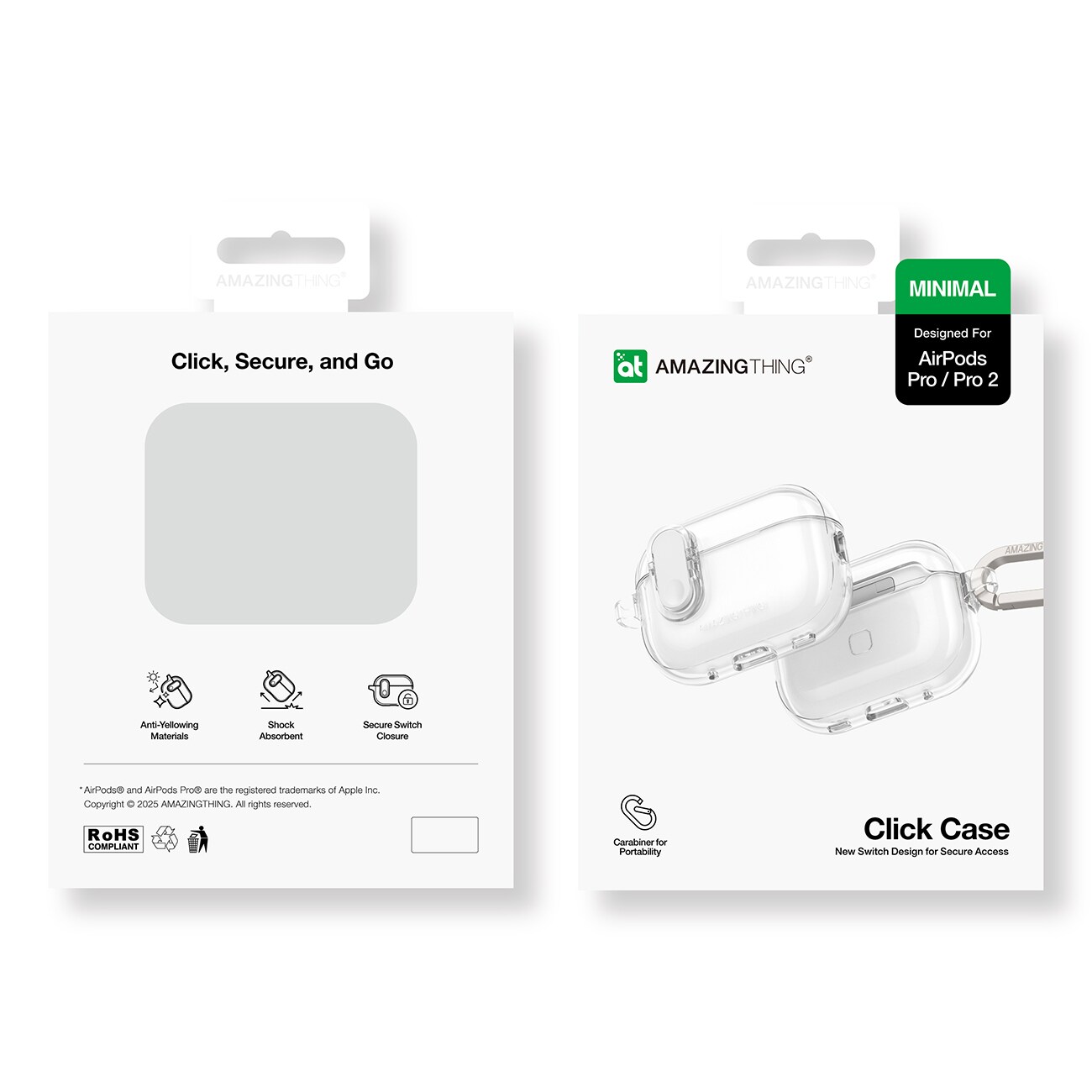 AmazingThing Minimal Case for AirPods Pro 2 Silikonikotelo - läpinäkyvä