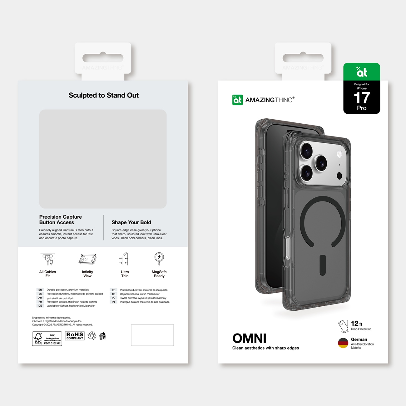AmazingThing Omni Case for iPhone 17 Pro MagSafe-yhteensopiva - Musta