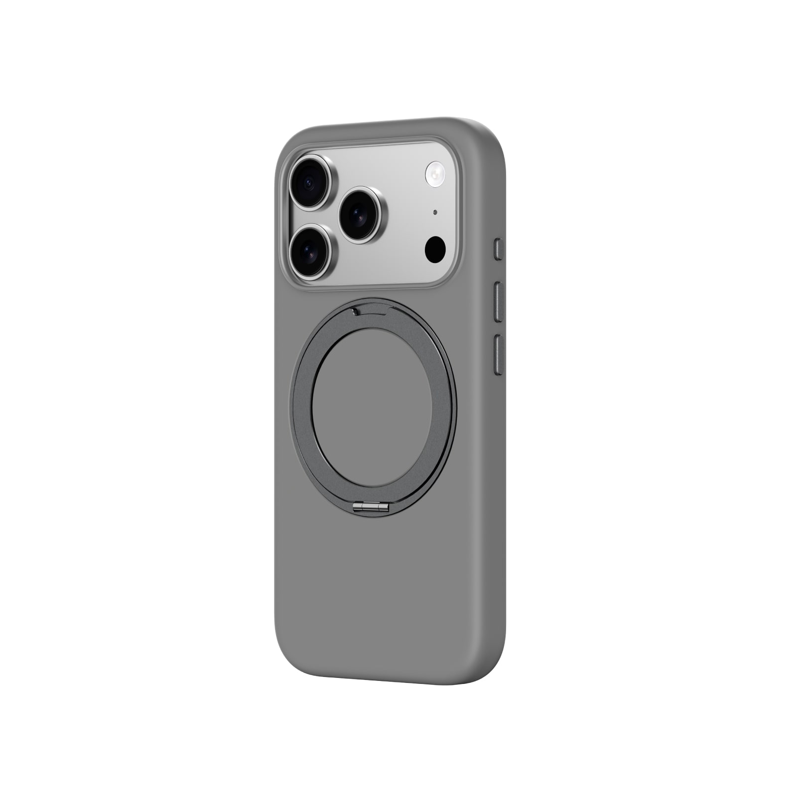 AmazingThing Cloudie iPhone 17 Pro kotelo jalustalla - harmaa