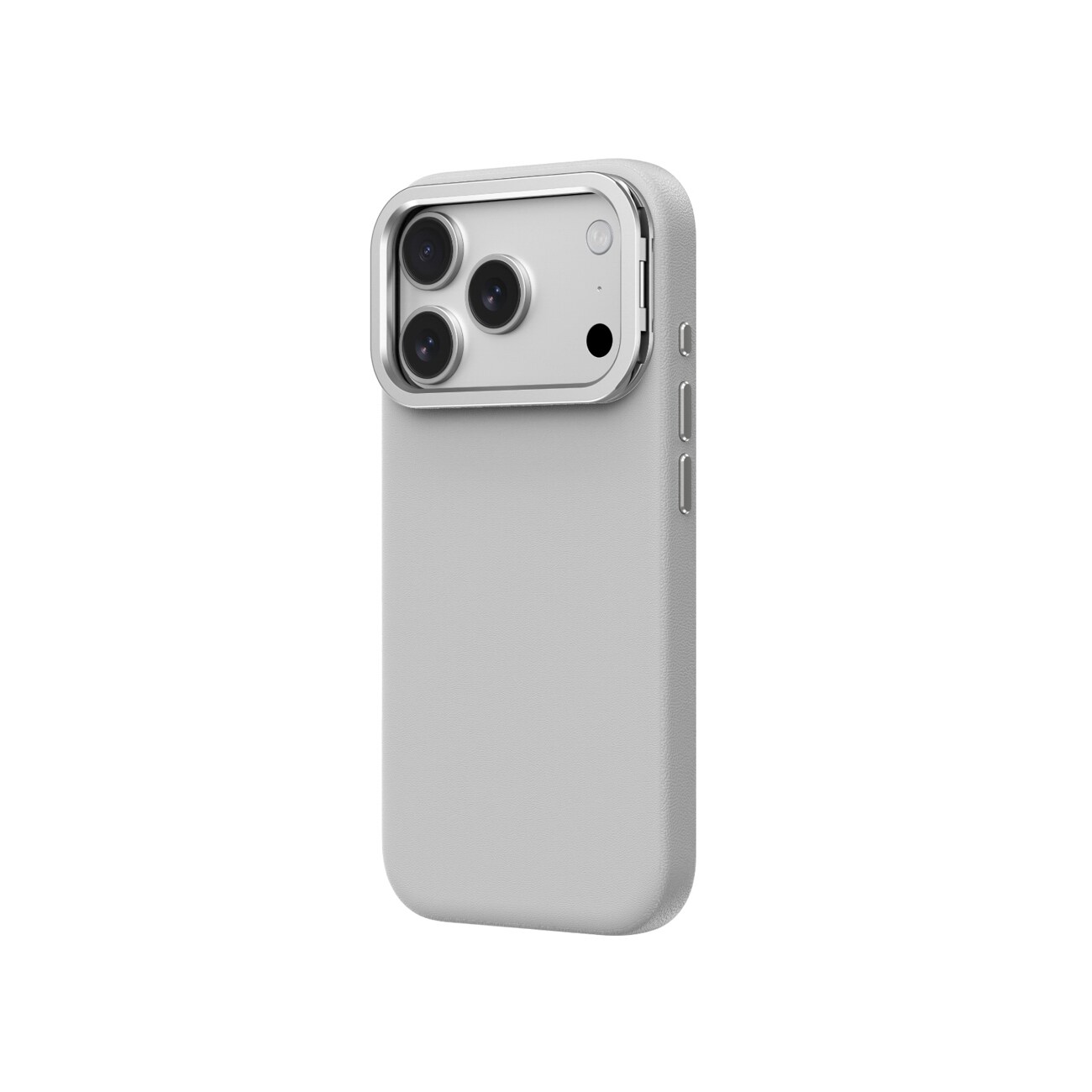 AmazingThing Glamour iPhone 17 Pro Max kotelo jalustalla - harmaa