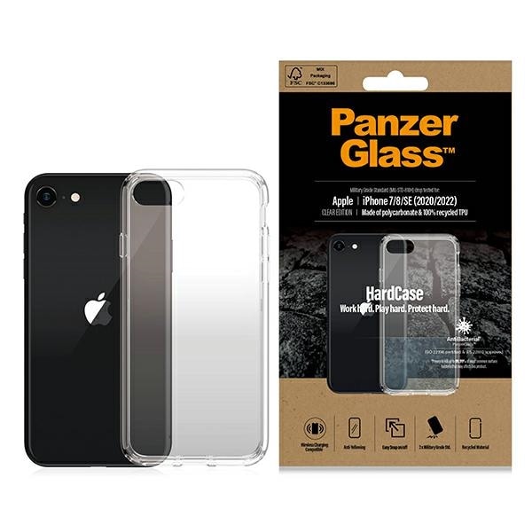 PanzerGlass HardCase antibakteerinen Military Grade kotelo iPhone SE 2022/SE 2020/7/8 - läpinäkyvä