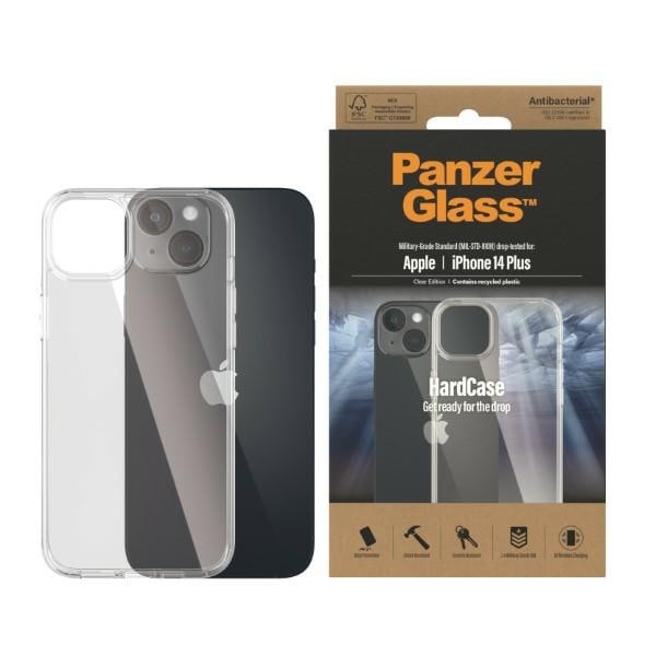 PanzerGlass HardCase Antibacterial Military Grade Case for iPhone 14/15 Plus - Transparent