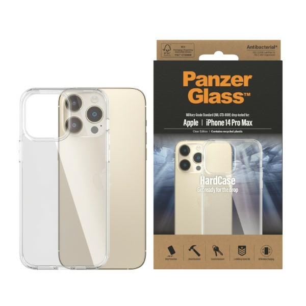 PanzerGlass HardCase antibakteerinen Military Grade kotelo iPhone 14 Pro Max - läpinäkyvä
