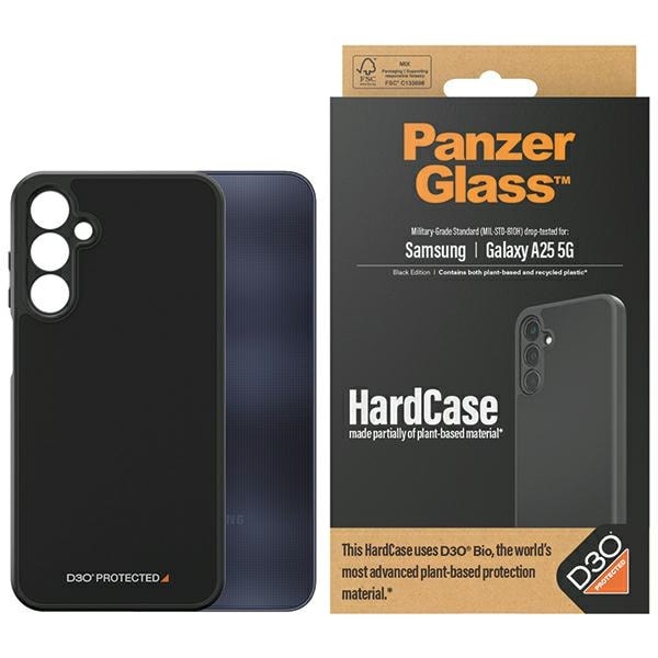 PanzerGlass Kova kotelo D3O® Bio Military Grade Samsung Galaxy A25 5G - läpinäkyvä/musta
