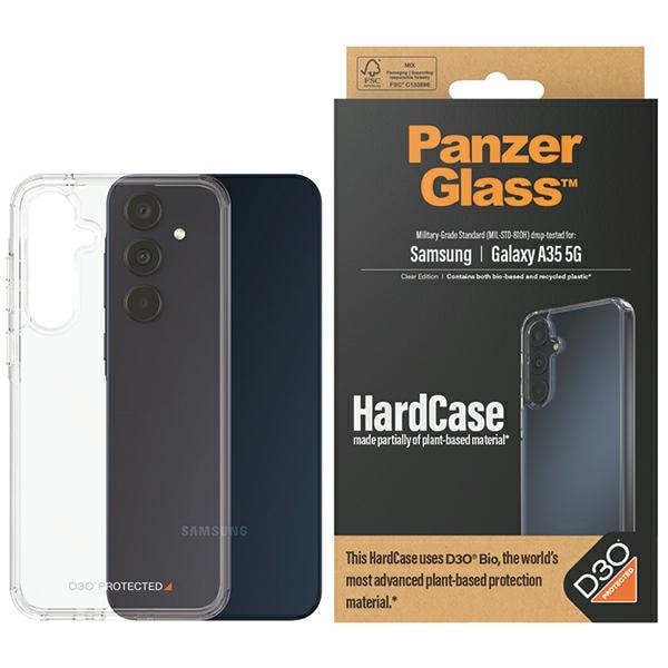 PanzerGlass D3O® Bio Military Grade -kovakotelo Samsung Galaxy A35 5G - läpinäkyvä