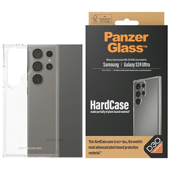 PanzerGlass Kova kotelo D3O® Bio, sotilasluokan sertifiointi Samsung Galaxy S24 Ultra - läpinäkyvä