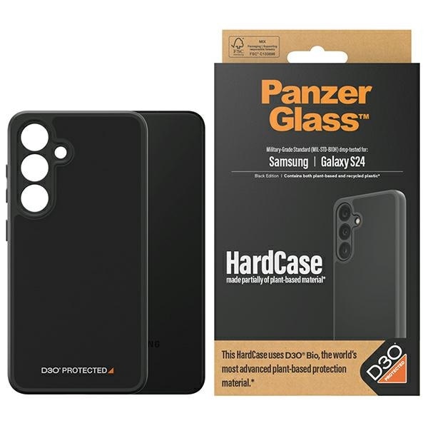 PanzerGlass Kova kotelo D3O® Bio & Military Grade Samsung Galaxy S24 - läpinäkyvä ja musta