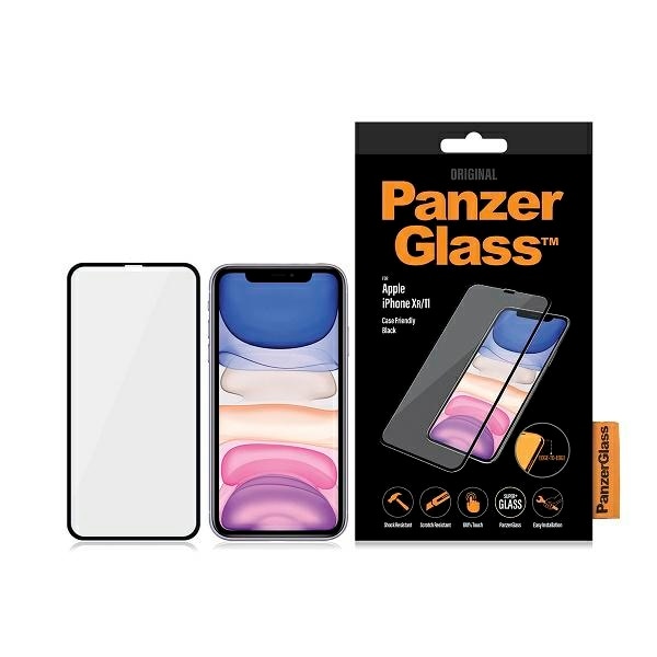 PanzerGlass E2E Super+ karkaistu lasi iPhone XR / 11 - mustalla kehyksellä