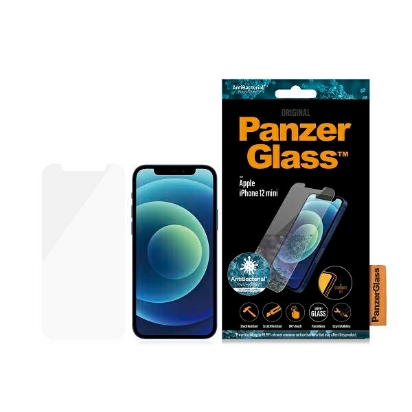 Karkaistua lasia PanzerGlass Standard Super+ antibakteerinen iPhone 12 Minille