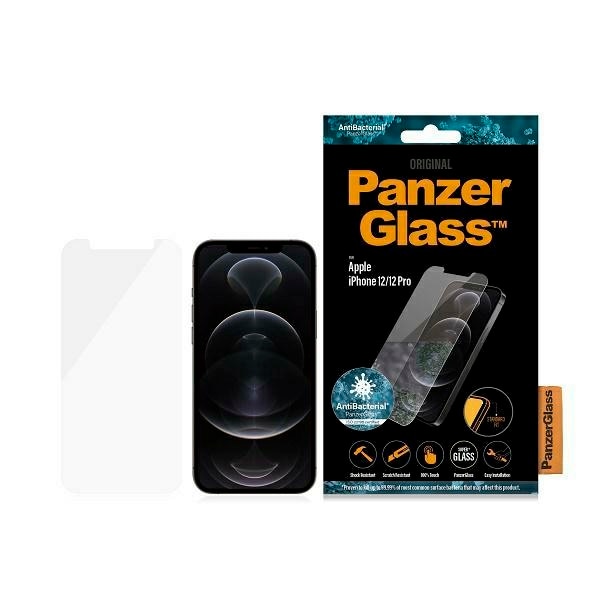 PanzerGlass Standard Super+ antibakteerinen karkaistu lasi iPhone 12 / 12 Pro -puhelimelle