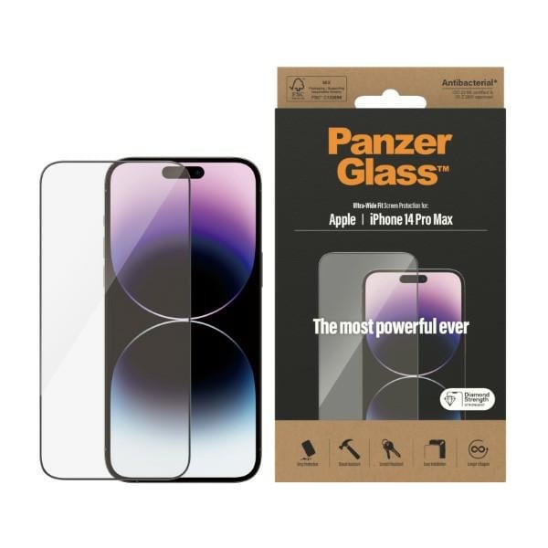 PanzerGlass Ultra-Wide Fit antibakteerinen karkaistu lasi iPhone 14 Pro Maxille