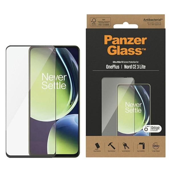 PanzerGlass Ultra-Wide Fit -karkaistu lasi OnePlus Nord CE 3 Lite -laitteessa