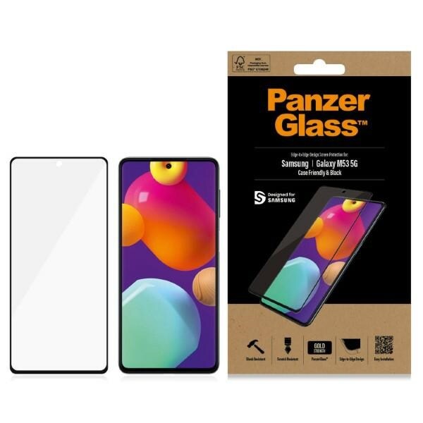 PanzerGlass E2E karkaistu lasi Samsung Galaxy M53 - musta kehys