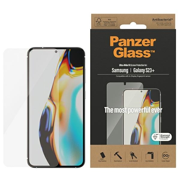 PanzerGlass Ultra-Wide Fit -karkaistu lasi Samsung Galaxy S23+ -puhelimelle