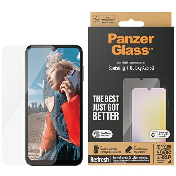 PanzerGlass Ultra-Wide Fit -karkaistu lasi Samsung Galaxy A25 5G:hen
