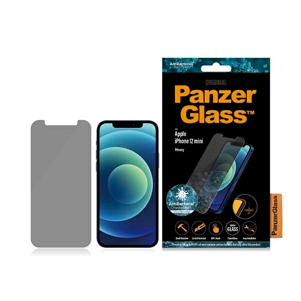 PanzerGlass Standard Super+ antibakteerinen yksityistävä karkaistu lasi iPhone 12 mini -laitteelle