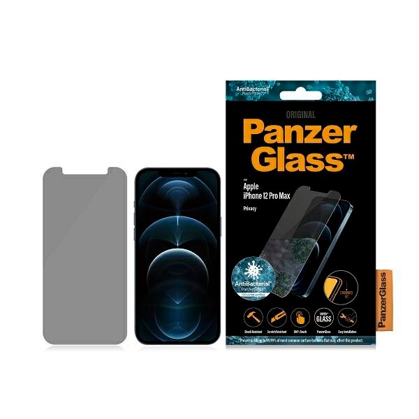 PanzerGlass Standard Super+ antibakteerinen yksityisyyden suoja iPhone 12 Pro Maxille