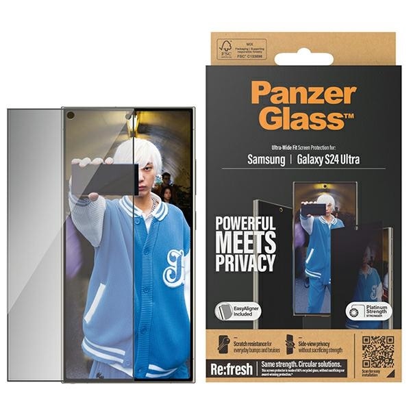 PanzerGlass Ultra-Wide Fit - suojaava lasi ja paikannuslaite Samsung Galaxy S24 Ultralle