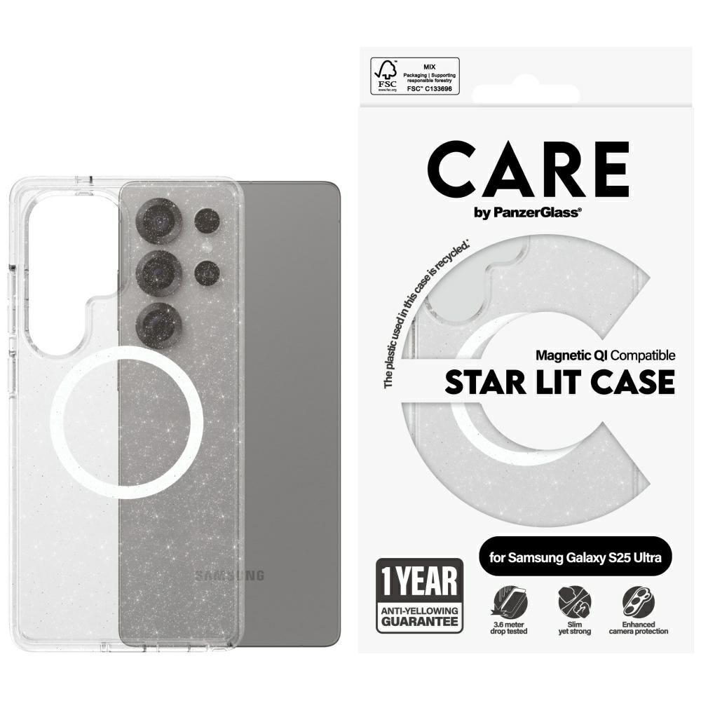 CARE by PanzerGlass Urban Combat StarLight QI-kotelo Samsung Galaxy S25 Ultra - läpinäkyvä