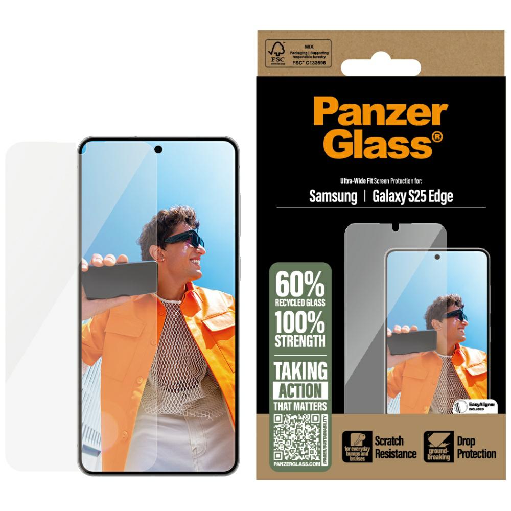 PanzerGlass Ultra-Wide Fit karkaistu lasi Samsung Galaxy S25 Edge -puhelimelle - Kirkas