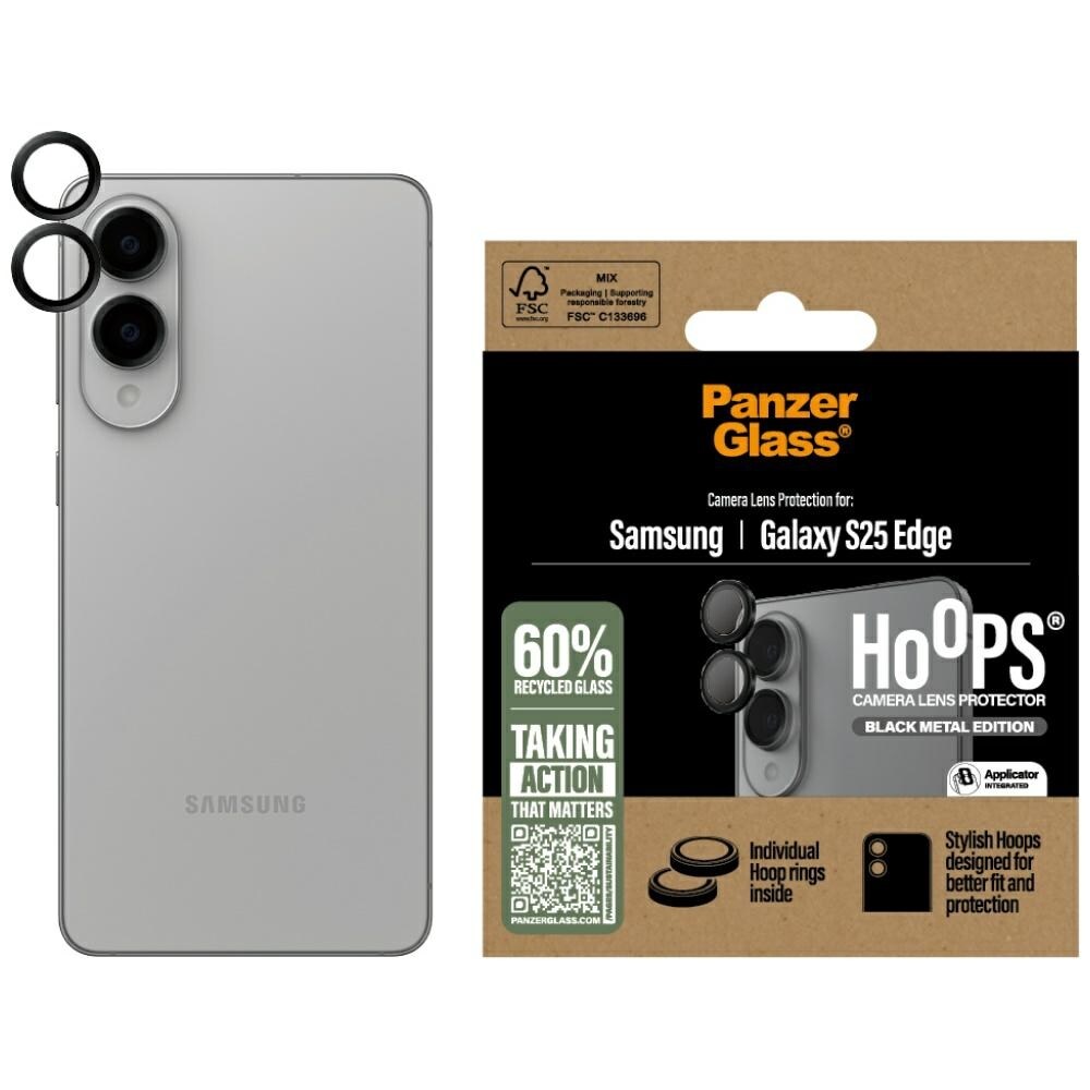 PanzerGlass Silmukoiden linssi Suoja karkaistu lasi Samsung Galaxy S25 Edge - musta - musta