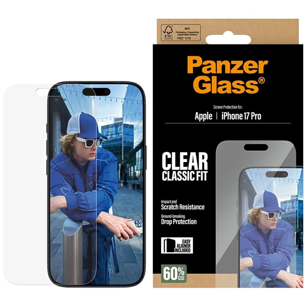 PanzerGlass Classic Fit EasyAligner karkaistu lasi pg55915 17 Pro -malliin iPhone 17 Pro -malliin