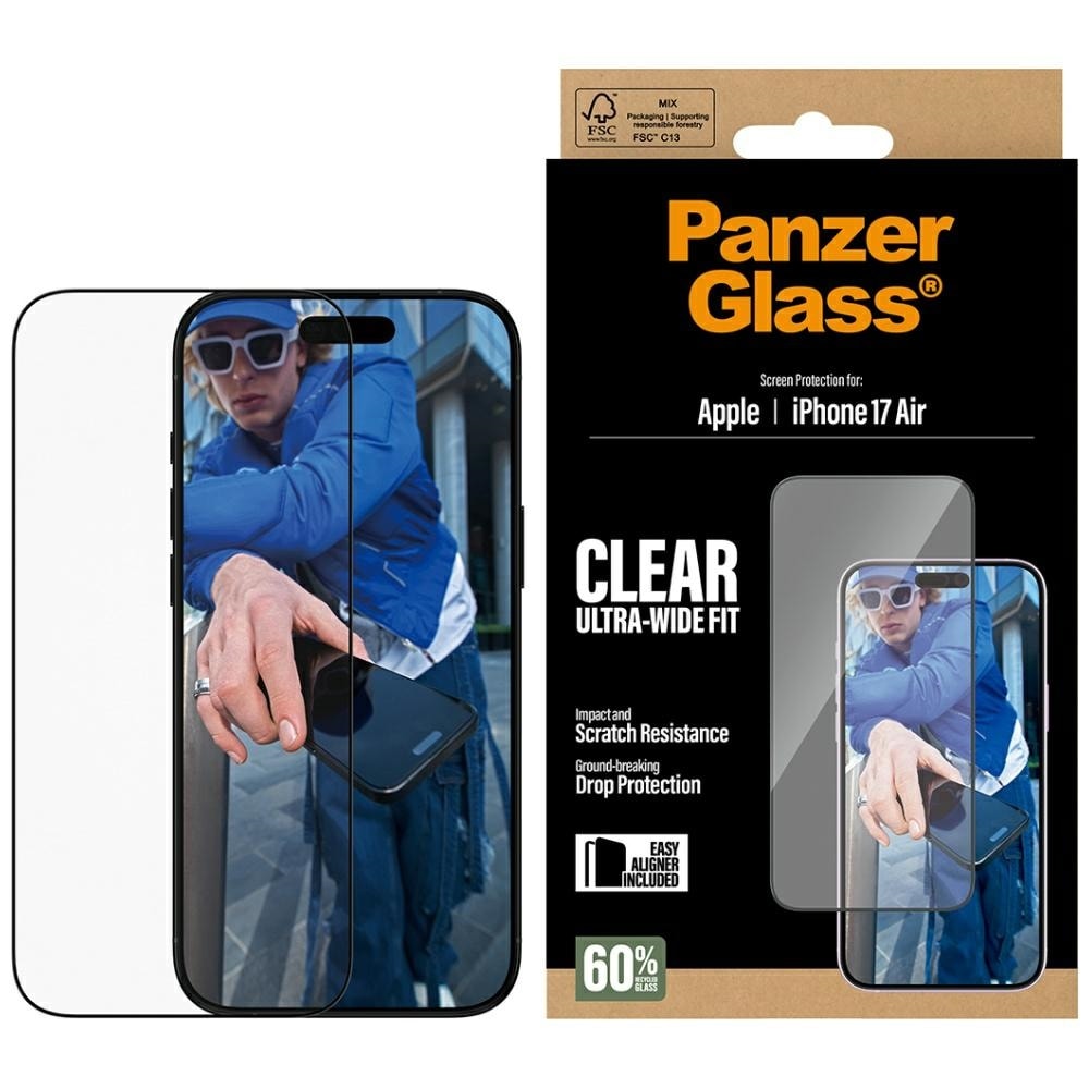 PanzerGlass Ultra-Wide Fit EasyAligner karkaistu lasi iPhone Airille