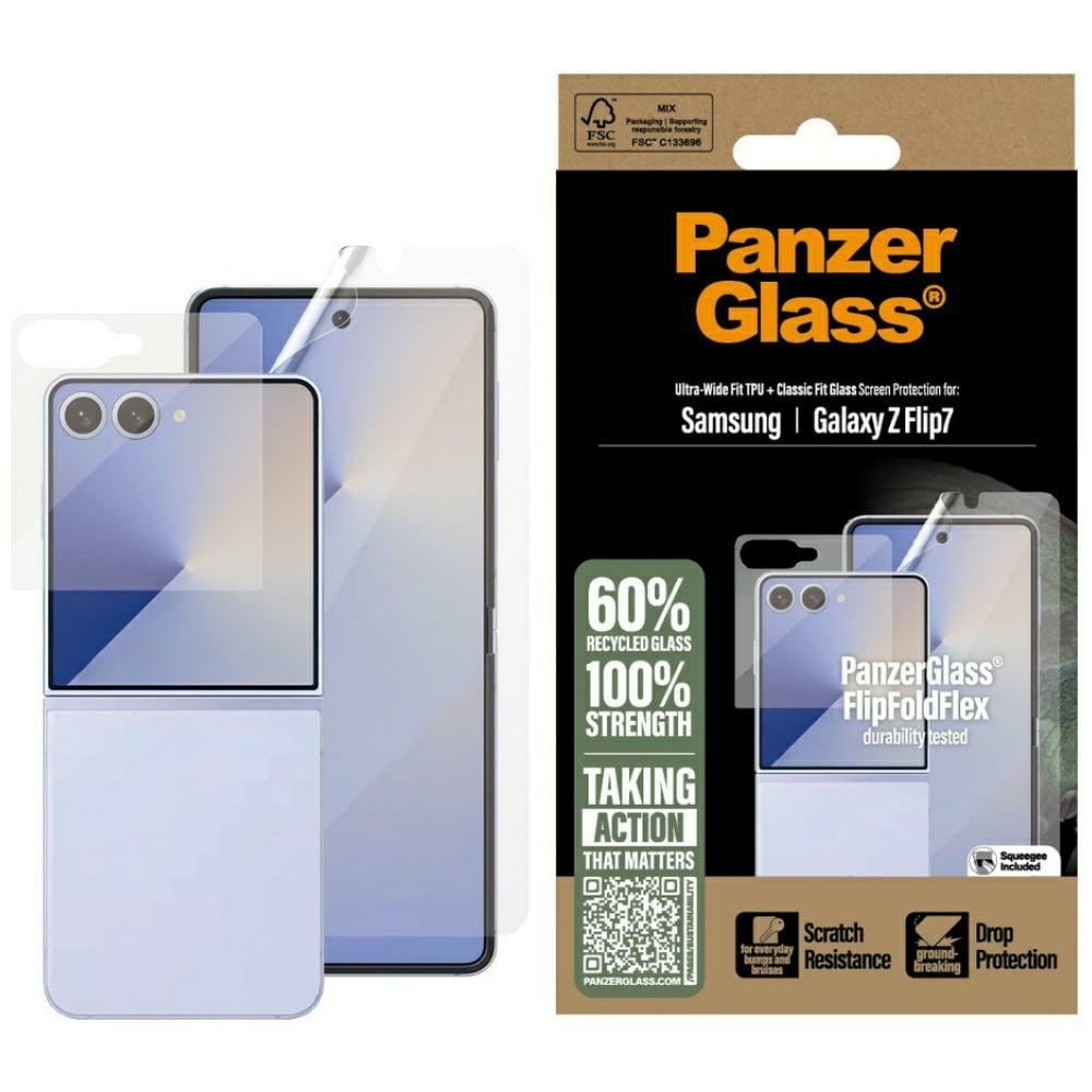PanzerGlass FlipFoldFlex 2-in-1 suojapakkaus Classic Fit-lasi + TPU-kalvo Galaxy Flip7 -puhelimelle