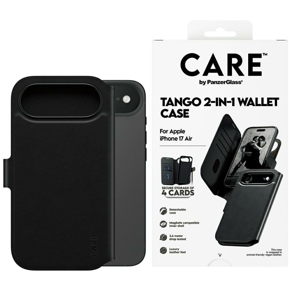 CARE by PanzerGlass Feature Tango 2in1 Lompakko Case MagSafe for iPhone Air - Musta