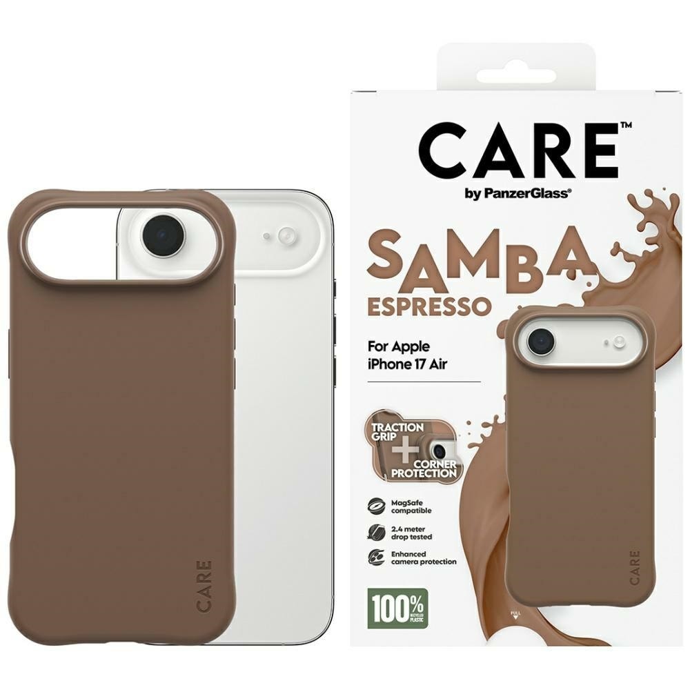 CARE by PanzerGlass Muodikas Samba MagSafe -kotelo iPhone Airille - ruskea