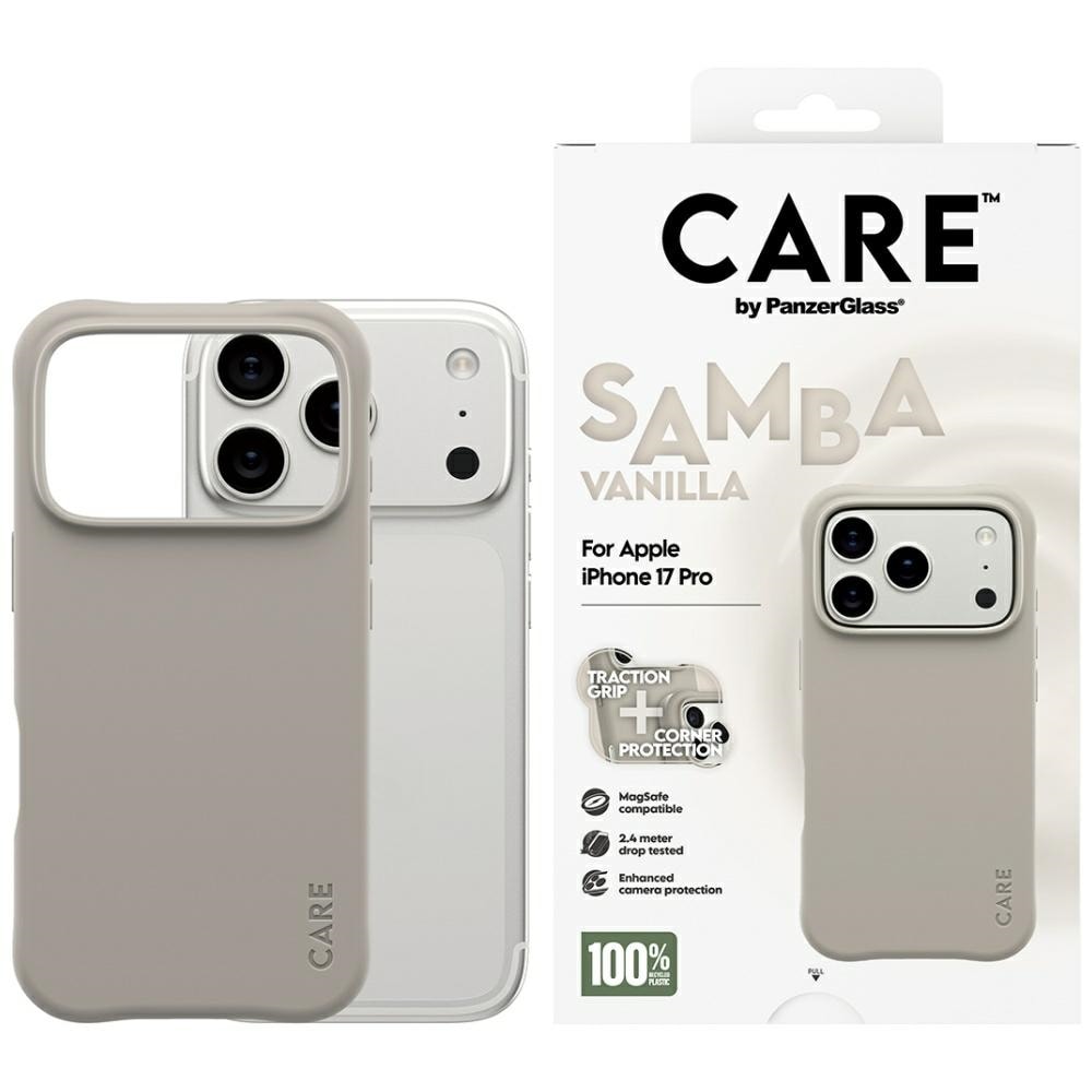 CARE by PanzerGlass Muodikas Samba MagSafe -kotelo iPhone 17 Pro:lle - harmaa