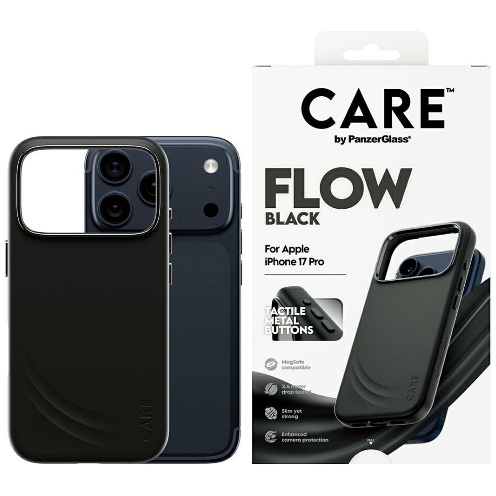 CARE by PanzerGlass Feature FLOW MagSafe -kotelo iPhone 17 Pro:lle - musta