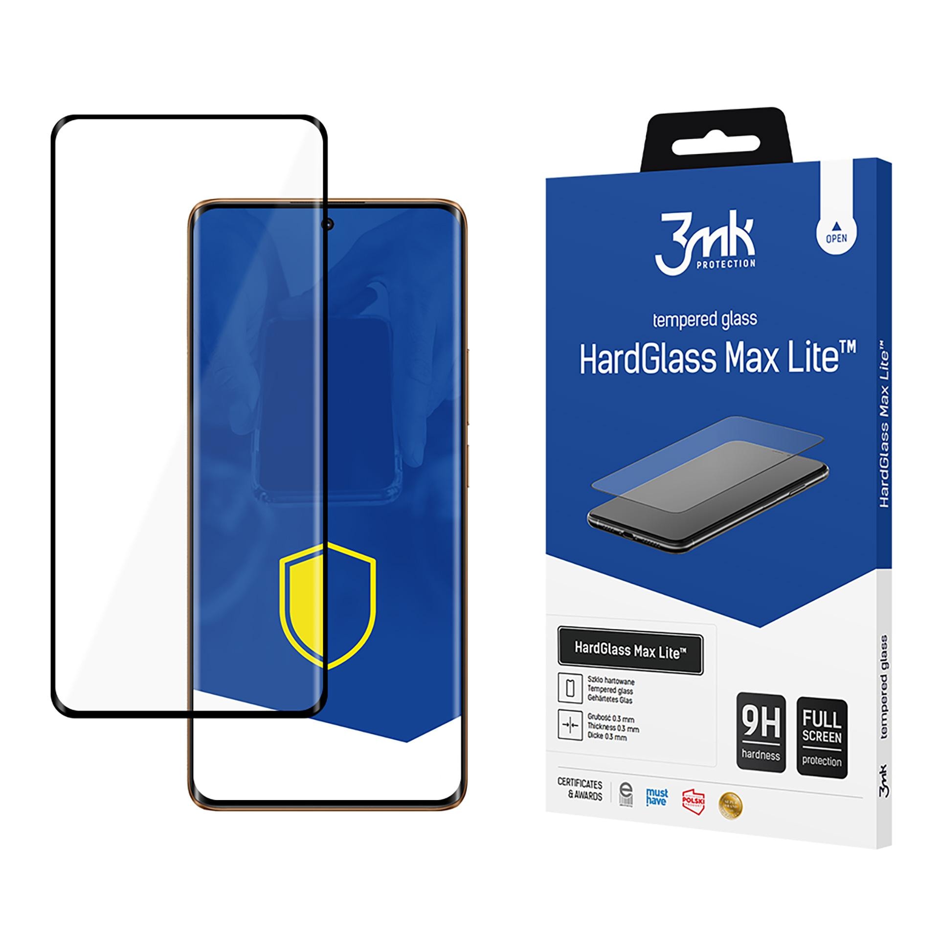 9H 3mk HardGlass Max Lite™ -lasi Realme 11 Pro / 11 Pro+ / Moto Edge 30 Ultra / 40 Pro -puhelimiin