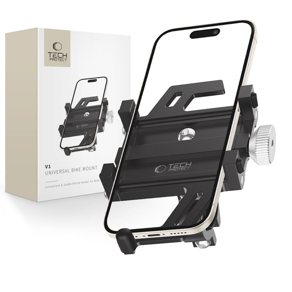 Tech-Protect V1 Universal pyöräilypuhelimen pidike - musta