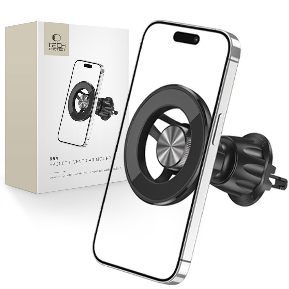 Tech-Protect N54 autopuhelimen pidike MagSafe-järjestelmällä tuuletusaukkoon - musta