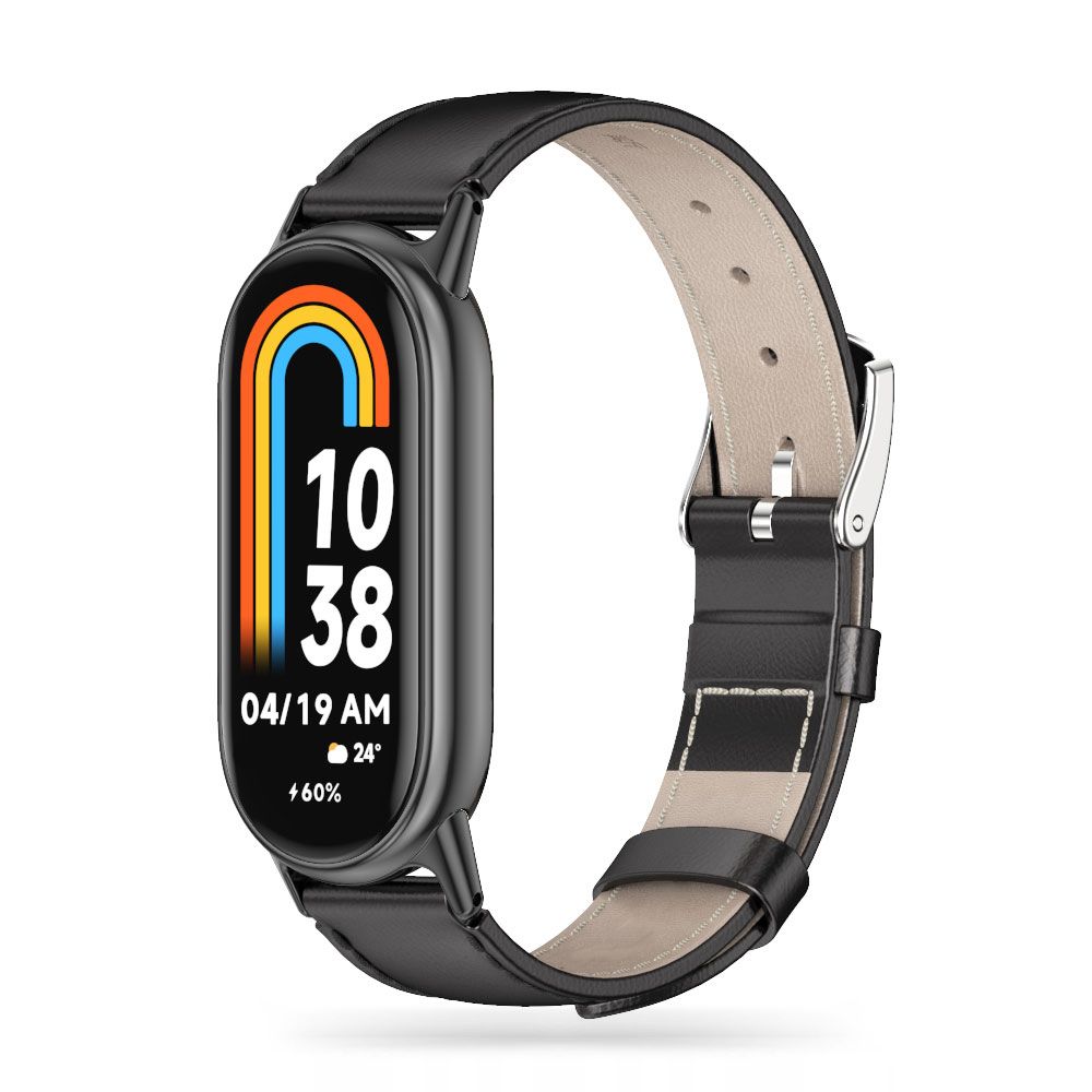 Tech-Protect Leatherfit hihna Xiaomi Smart Band 8 / 8 NFC:lle - musta
