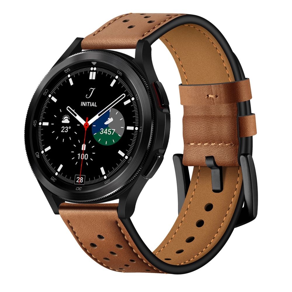 Tech-Protect nahkaranneke Samsung Galaxy Watch 4 / 5 / 5 Pro / 6 / 7 / FE - ruskea