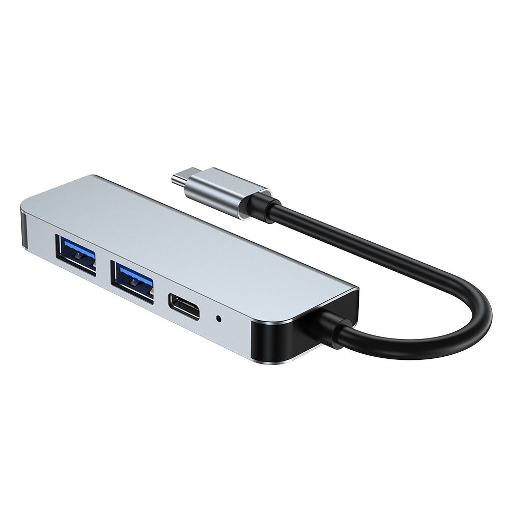 HUB Tech-Protect V2 4in1 USB-C - USB-A 3.0 / USB-A 2.0 / USB-C / HDMI - Harmaa
