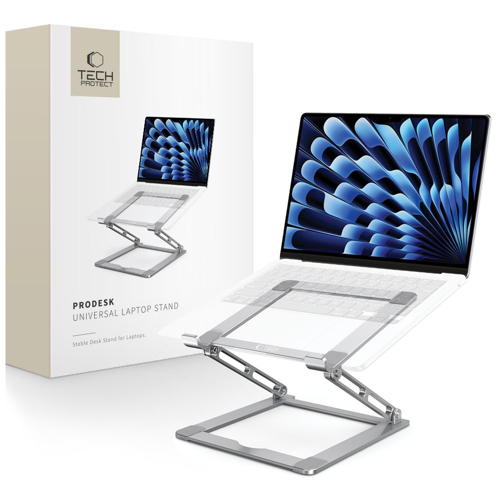 Tech-Protect ULS400 universaali kokoontaitettava jalusta 17" kannettaville - harmaa