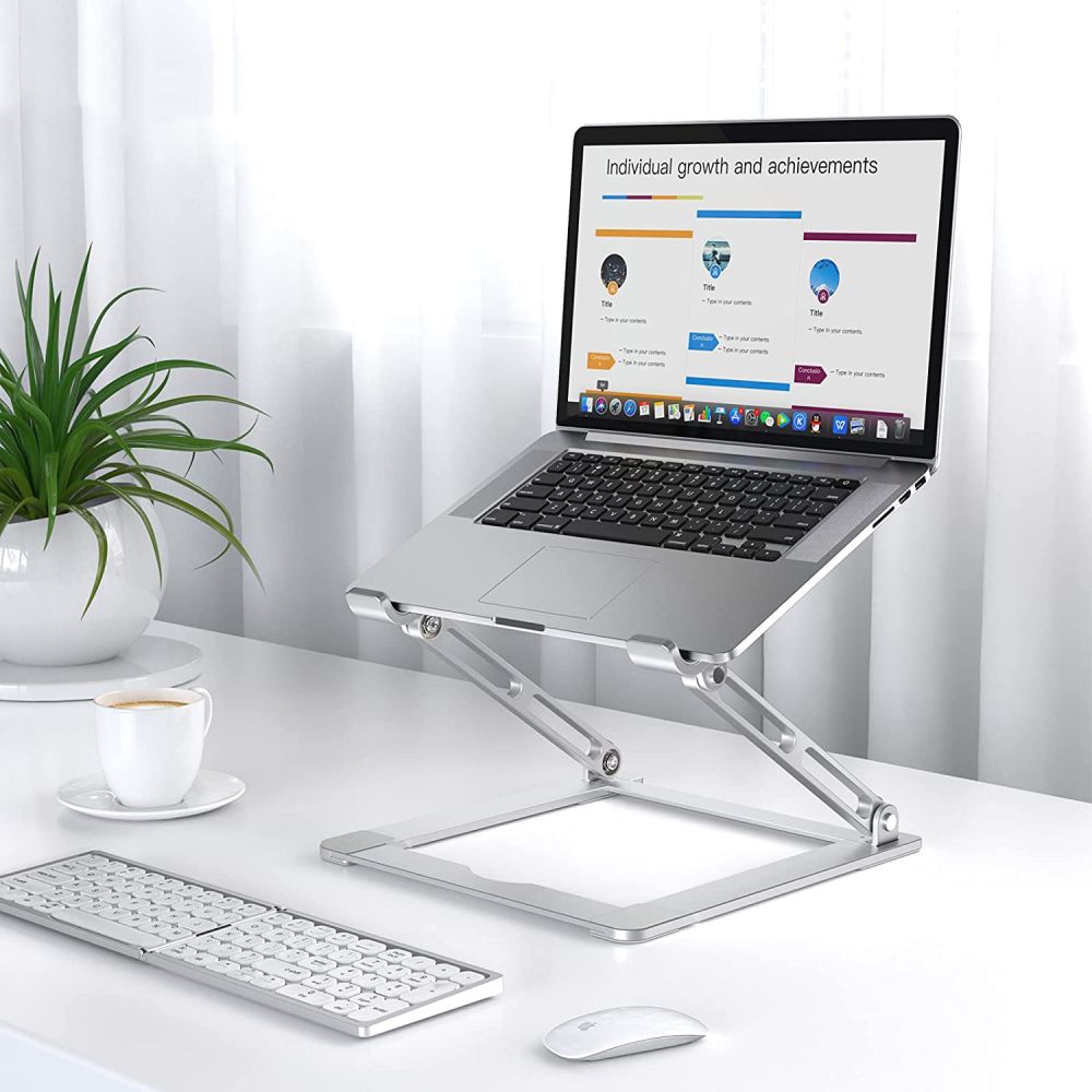 Tech-Protect ULS400 kokoontaitettava jalusta jopa 17" kannettaville - hopea