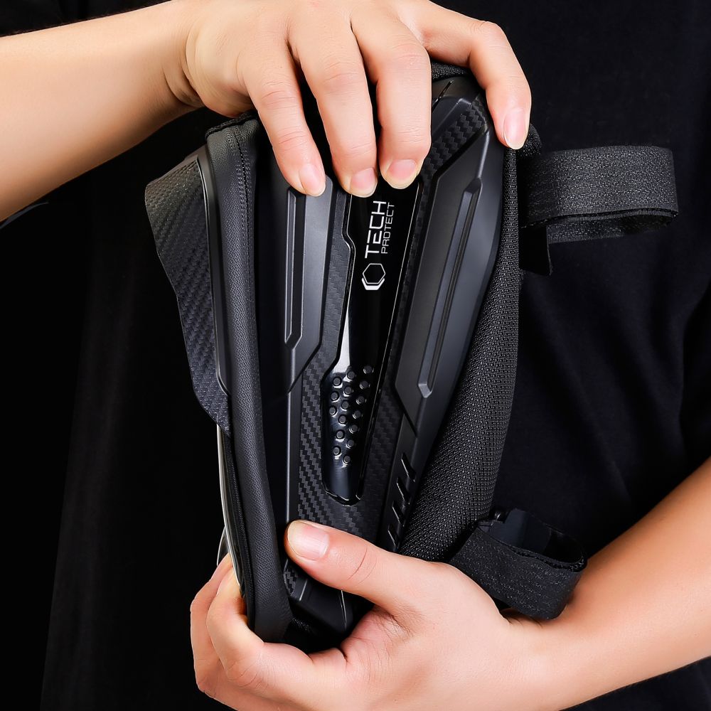 Tech-Protect V2 pyörälaukku, jossa on puhelintila 1.2l - musta